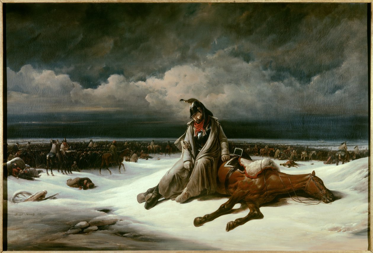 Aposentadoria da Rússia (1812). Pintura de Bernard Edouard Swebach (1800-1870) de Bernard Edouard Swebach
