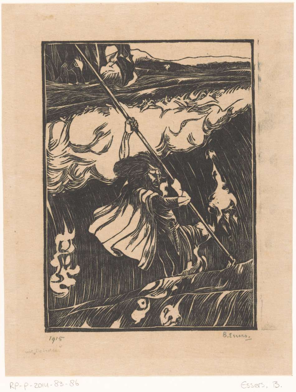 Cuchulainn lutando contra o surf de Bernard Essers (signed by artist)