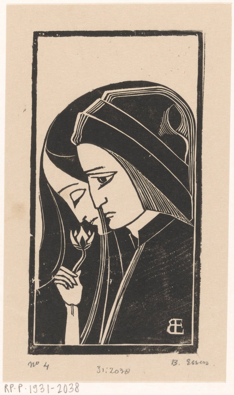 Retrato de Dante Alighieri e Beatrice Portinari de Bernard Essers (signed by artist)
