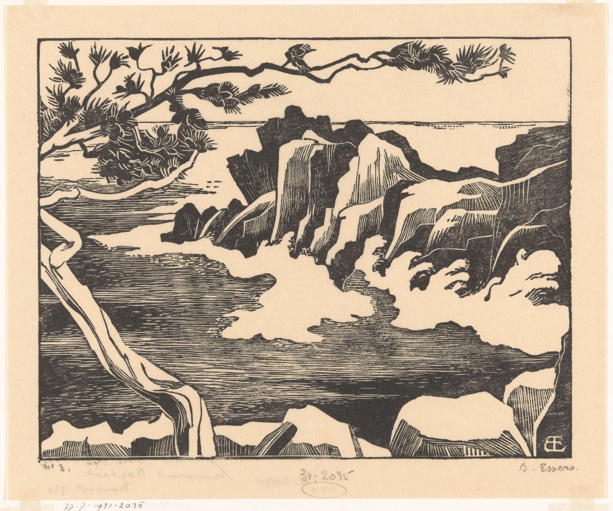 Costa rochosa perto de Saint-Raphaël de Bernard Essers (signed by artist)