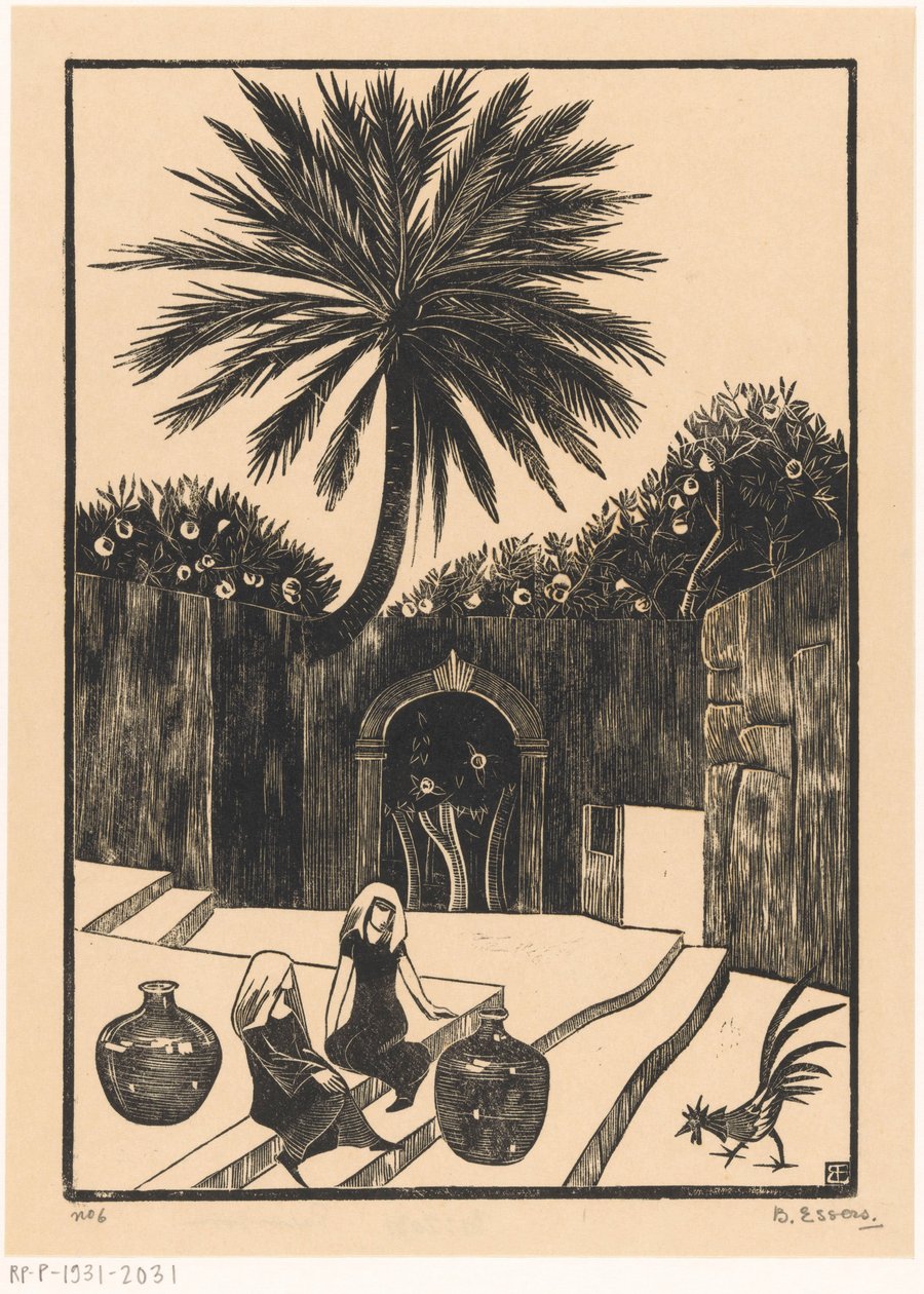 Rua com degraus em Taormina na Sicília de Bernard Essers (signed by artist)