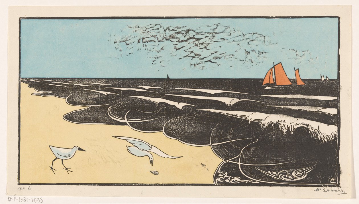Mar perto de Bergen de Bernard Essers (signed by artist)