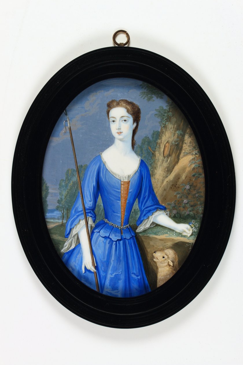Lady Frances Spencer, mais tarde condessa de Carlisle (esmalte) de Bernard III Lens