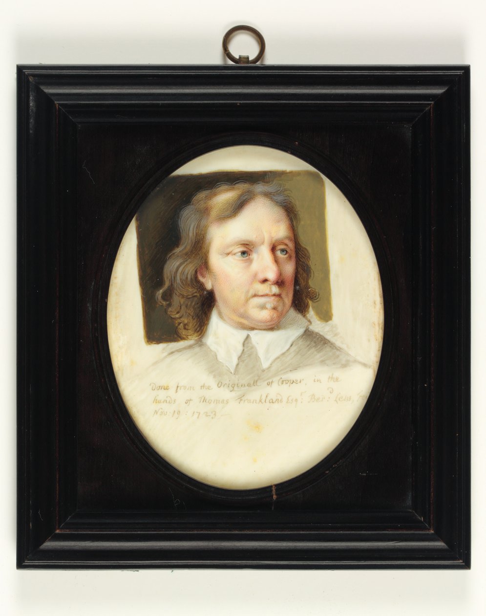Oliver Cromwell (aguarela sobre marfim) de Bernard III Lens