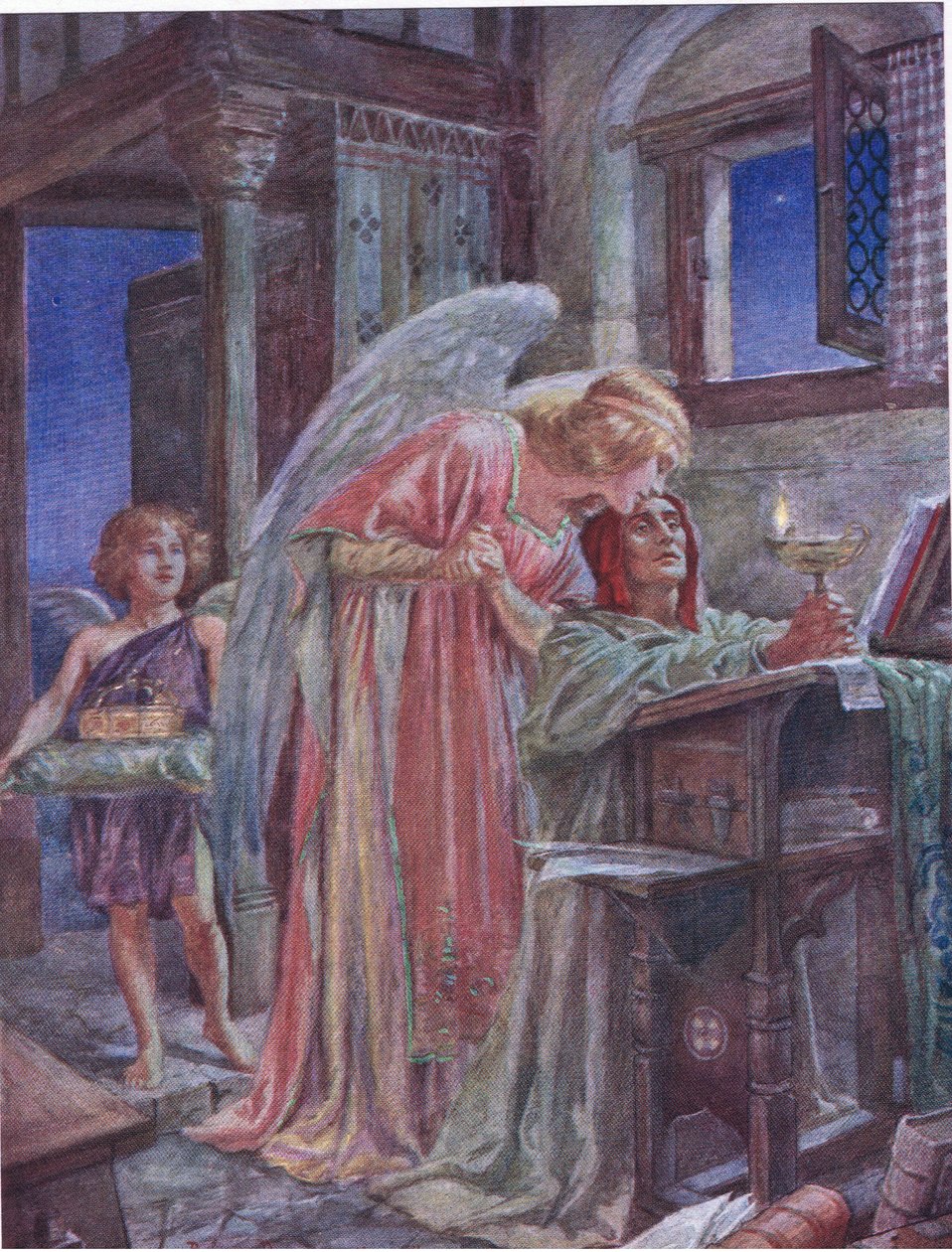 Mas todo o mundo é grosseiro, ilustração do "Rabino Ben Ezra" de Robert Browning (cor litho) de Bernard John Partridge