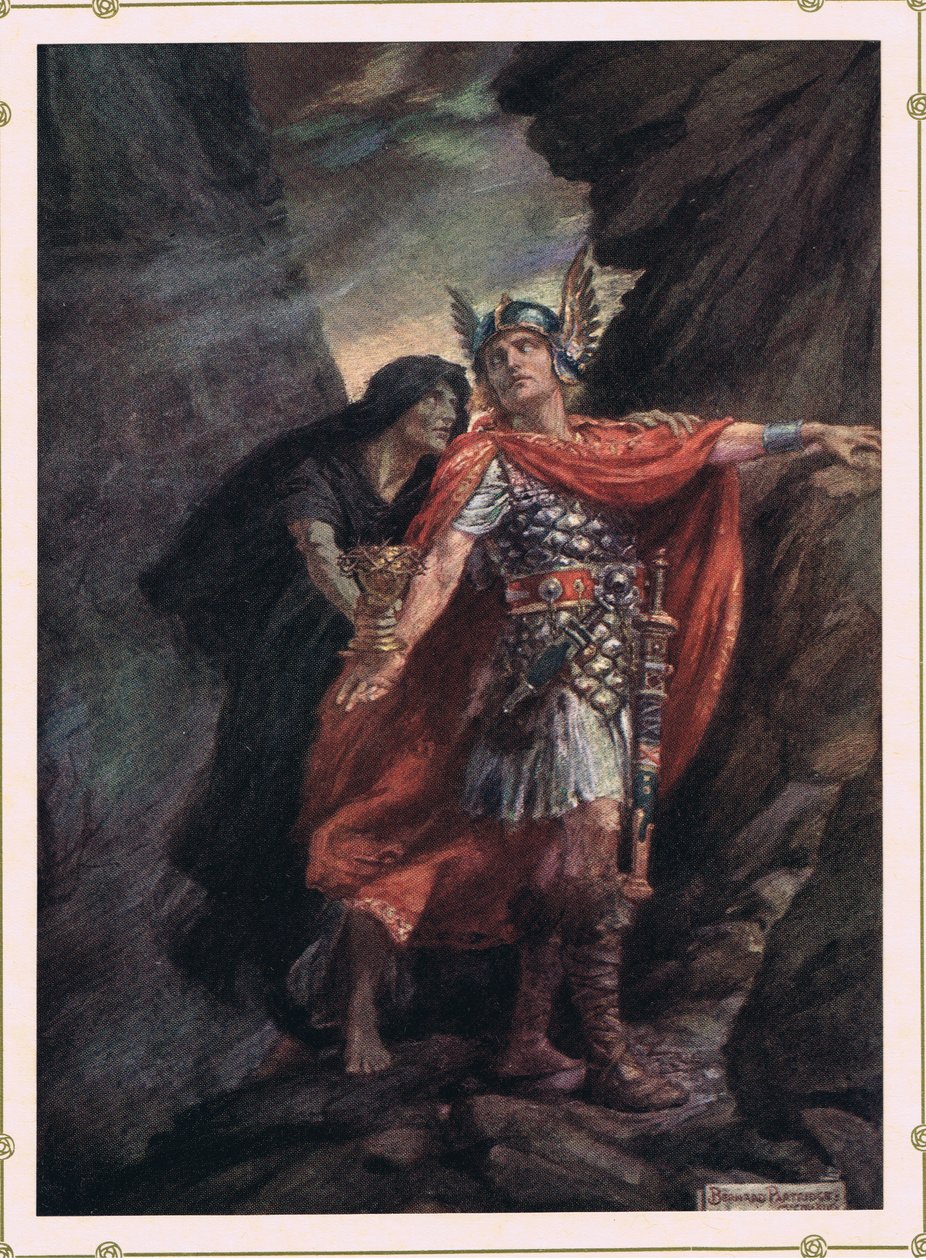 Ilustração de "Rabino Ben Ezra" de Robert Browning (cor litho) de Bernard John Partridge