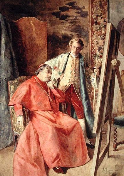Pintor e Prelado (óleo sobre tela) de Bernard Louis Borione