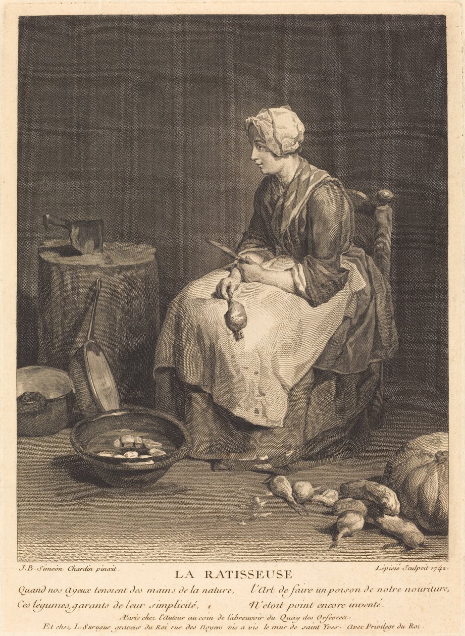 O ancinho de Bernard Lépicié after Jean Siméon Chardin
