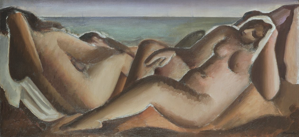 Descanso dos Pais, c.1936 (óleo sobre tela) de Bernard Meninsky