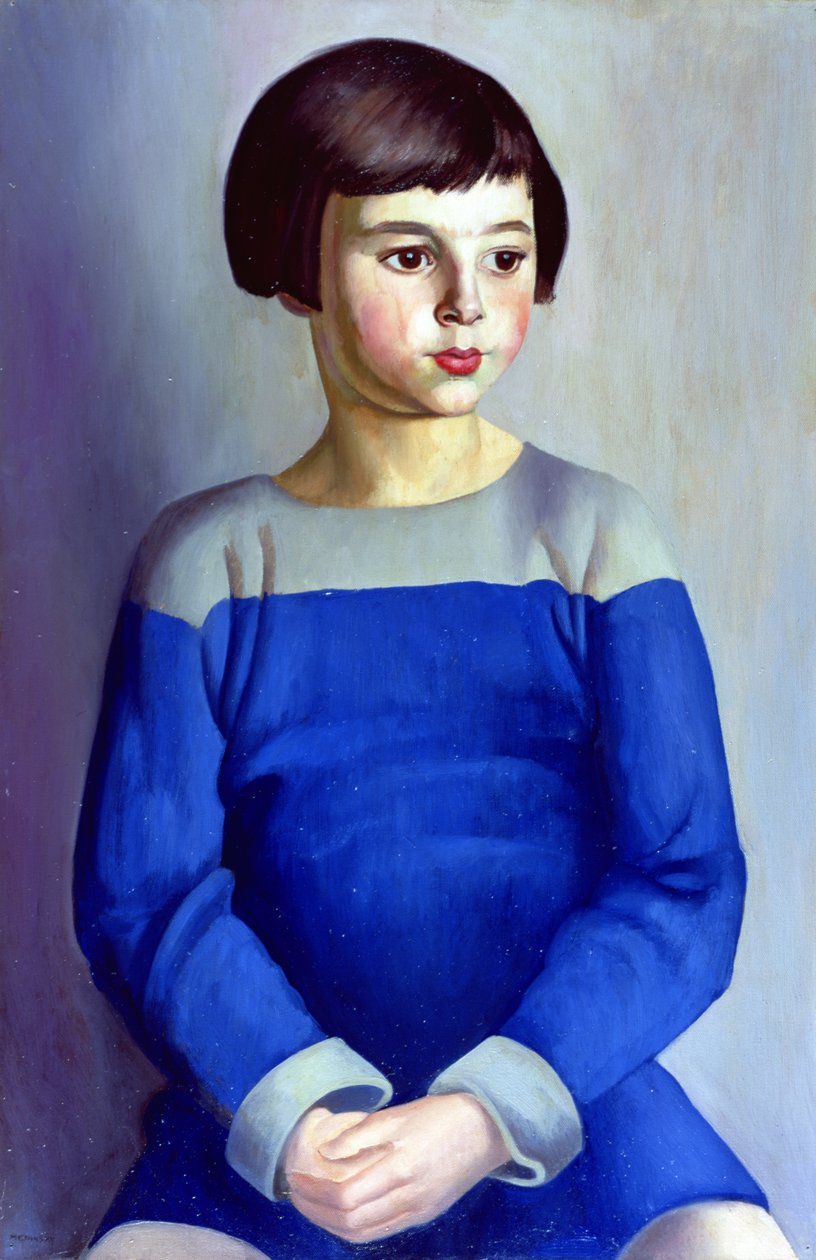 Criança de azul de Bernard Meninsky
