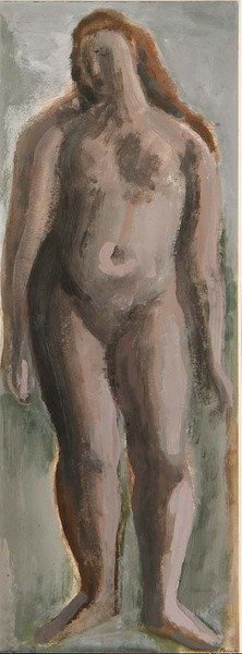 Figura Feminina Permanente (guache sobre papel) de Bernard Meninsky