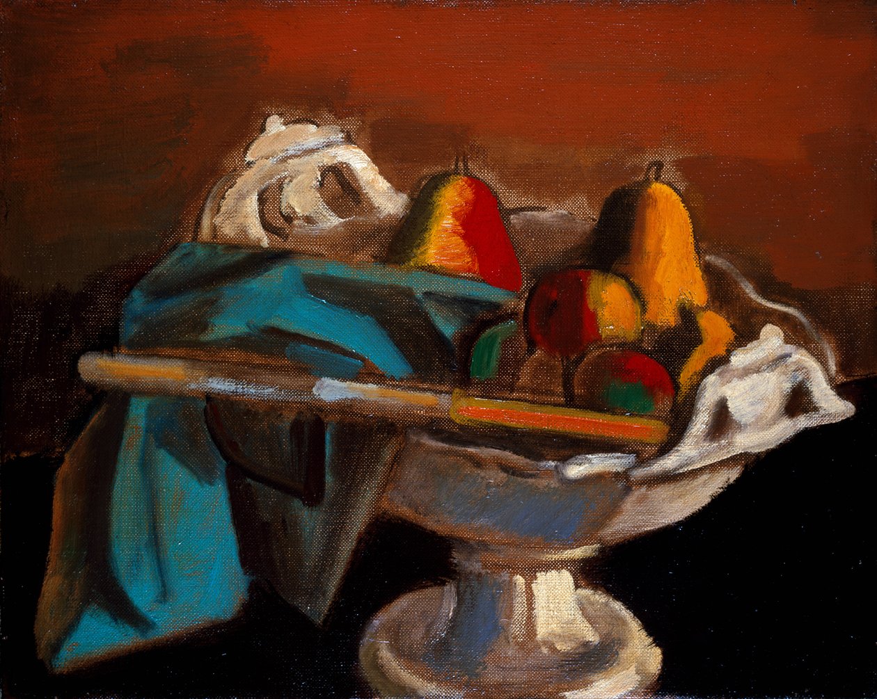 Natureza Morta com uma Tigela Branca (óleo sobre tela) de Bernard Meninsky