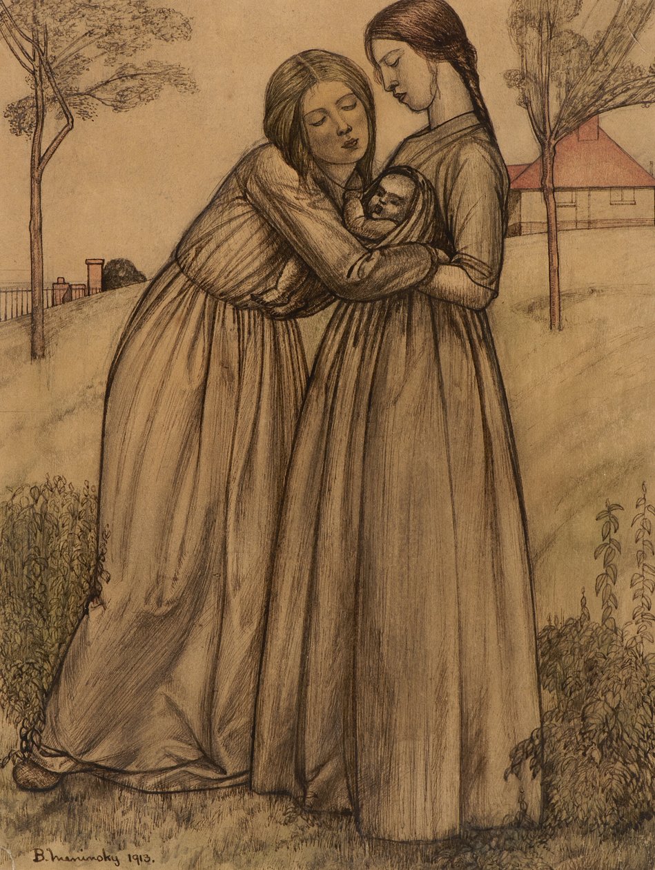 Duas mulheres e uma criança de Bernard Meninsky