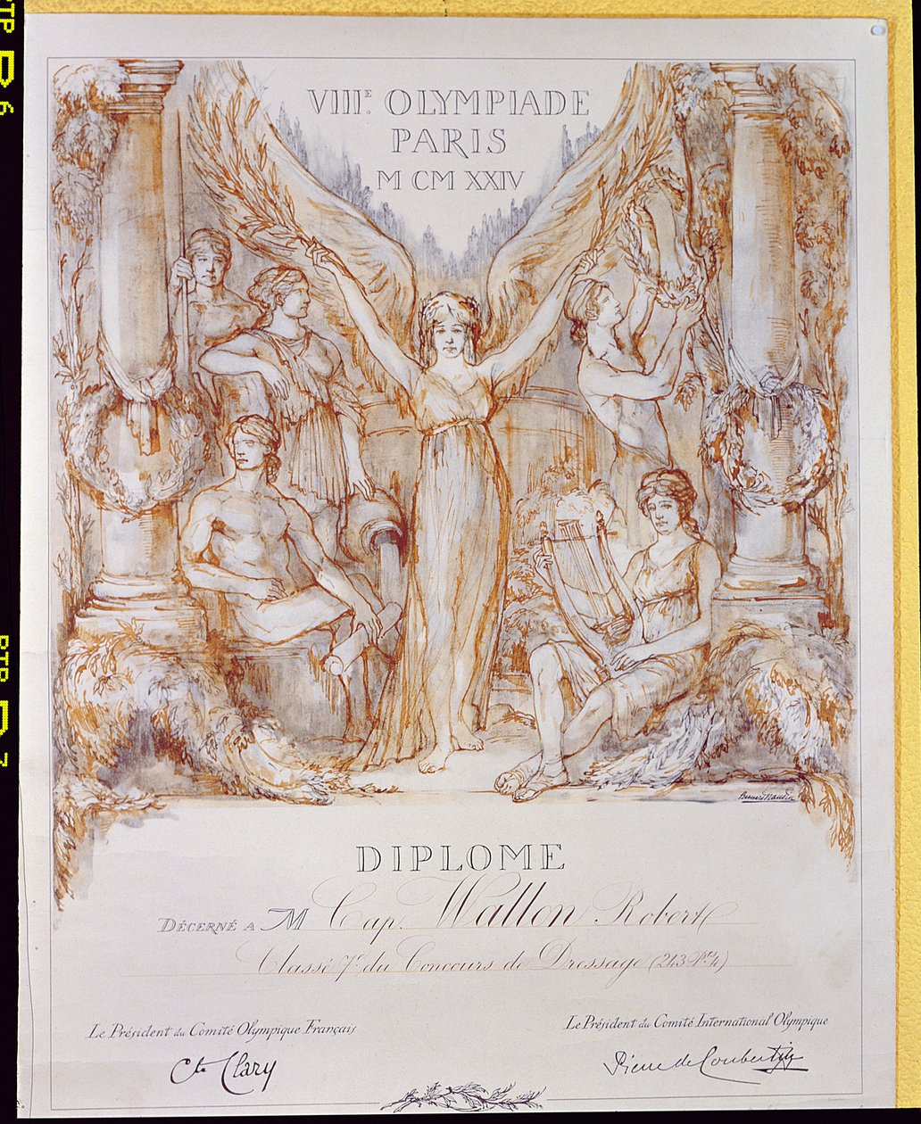 Entrega do diploma da VIII Olimpíada, realizada em Paris de Bernard Naudin