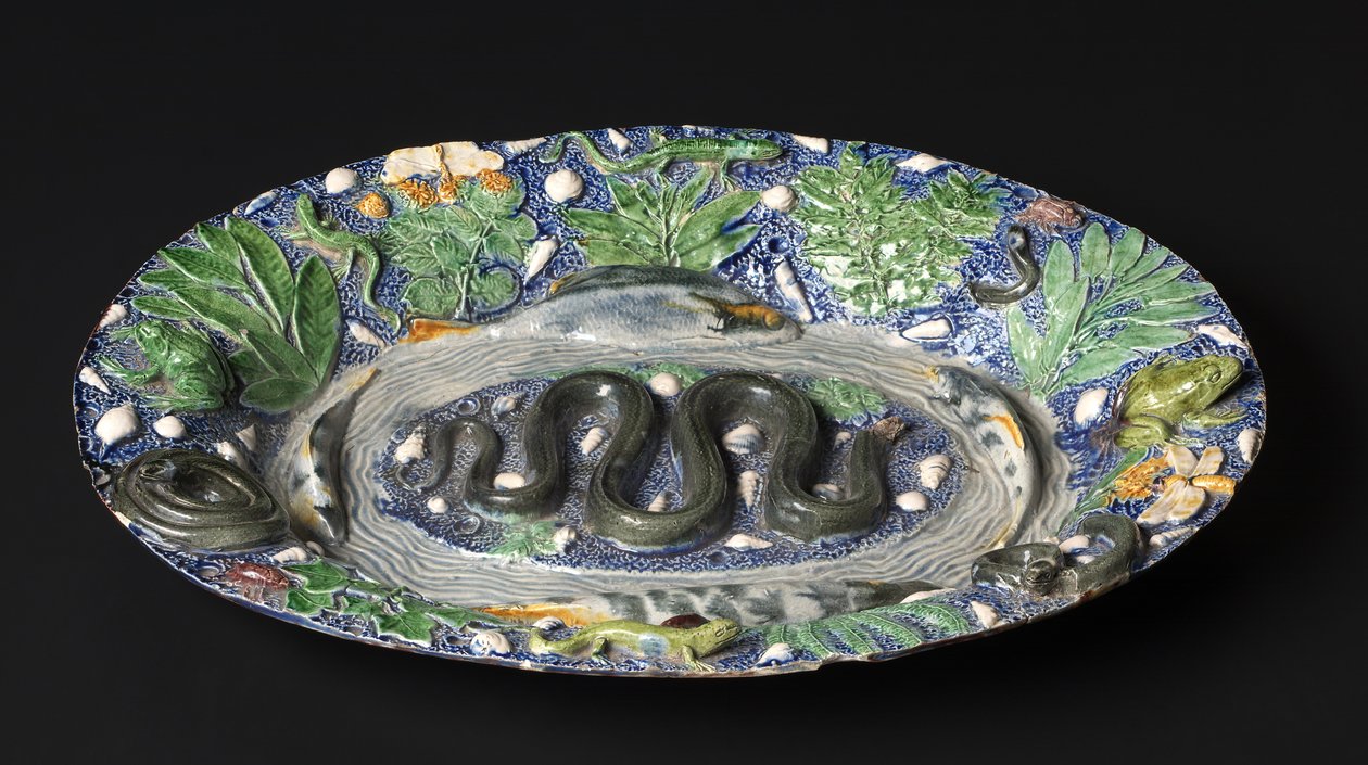 Bandeja rústica, 1500s atrasados. de Bernard Palissy