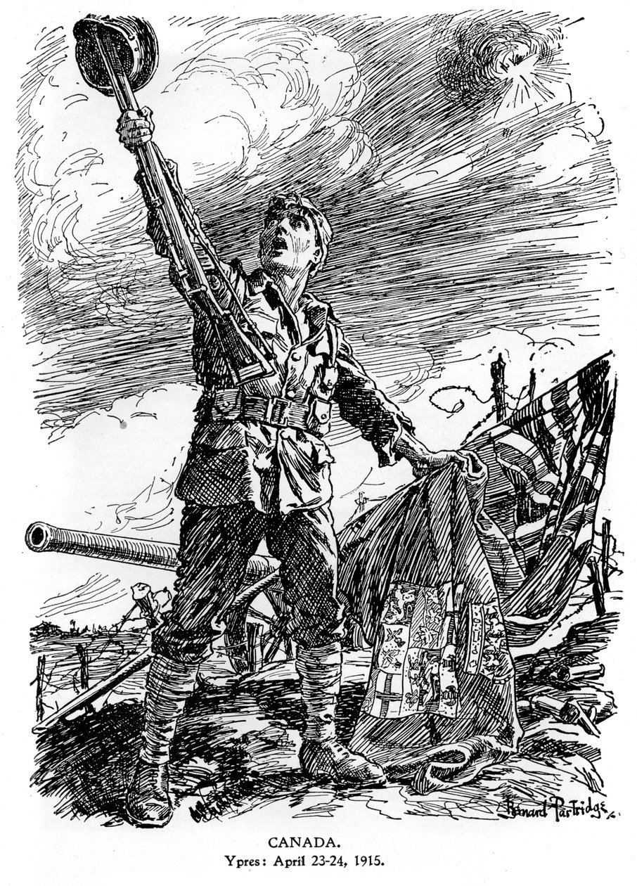 Canadá, Ypres, 23-24 de abril de 1915, 1920 de Bernard Partridge