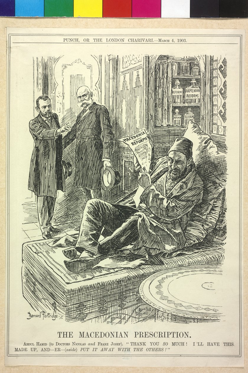 Imperador da Áustria e Nikolaus II caricatura de Franz Joseph I de Bernard Partridge