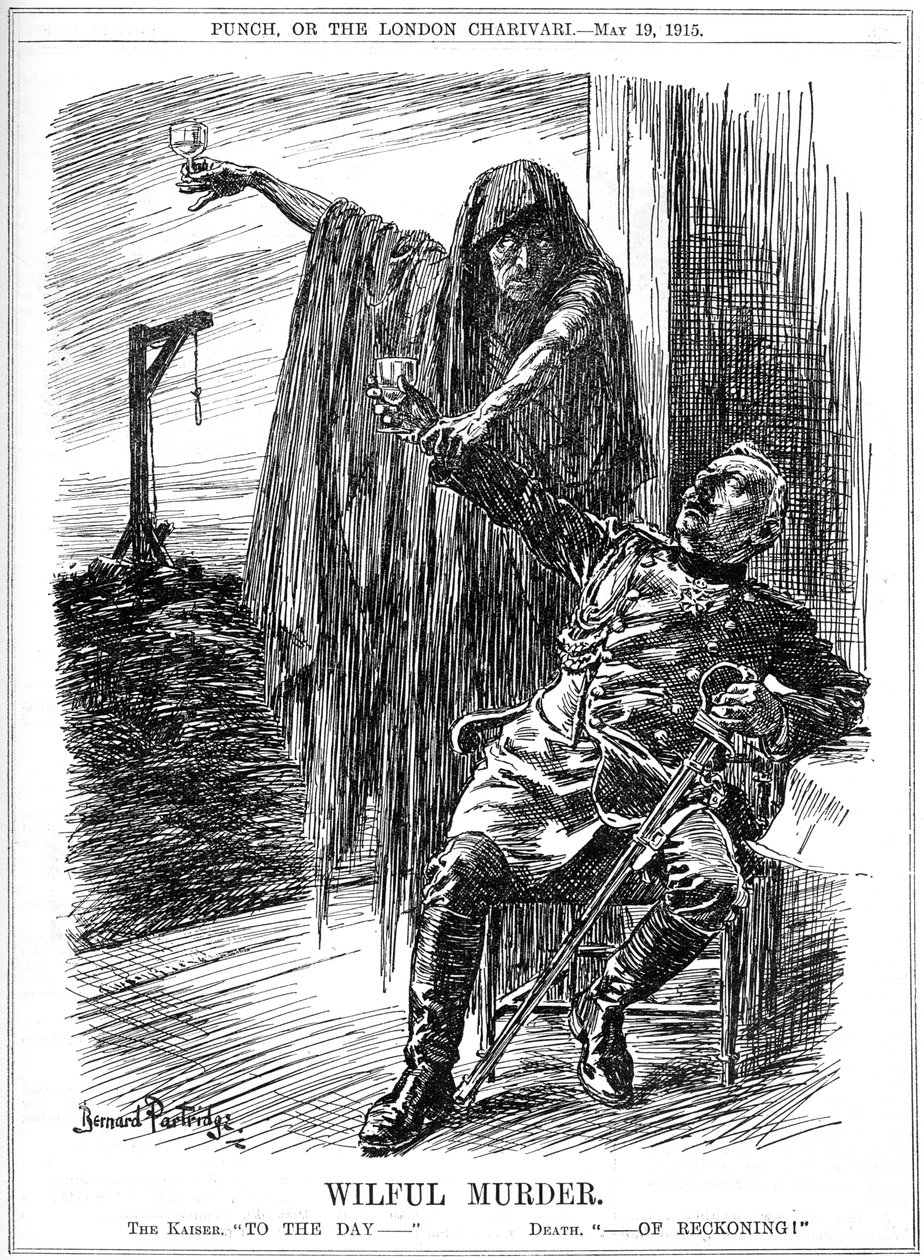 Punch cartoon no naufrágio do Lusitania, 1915 de Bernard Partridge