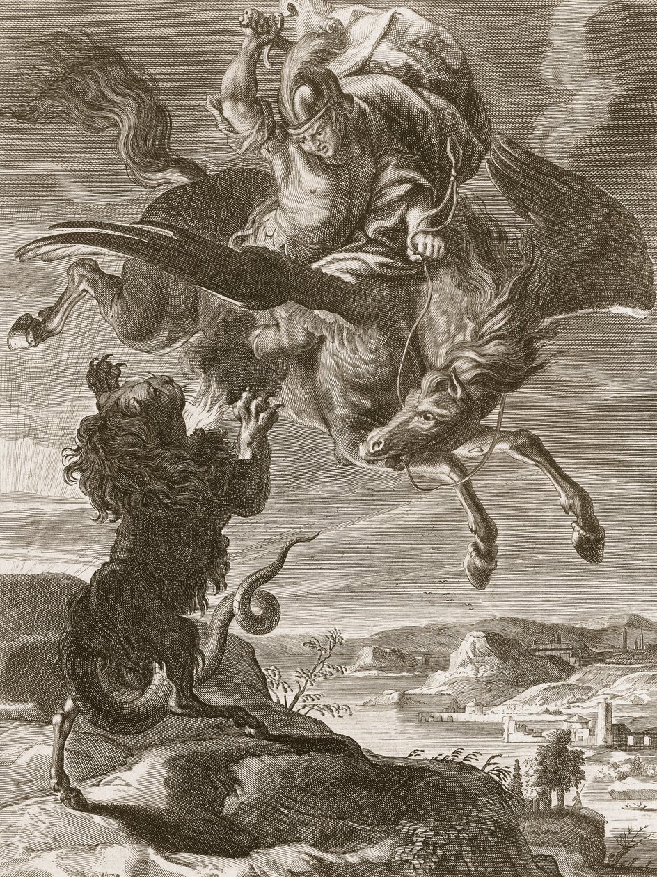 Belerofonte combate a quimera, 1731 de Bernard Picart