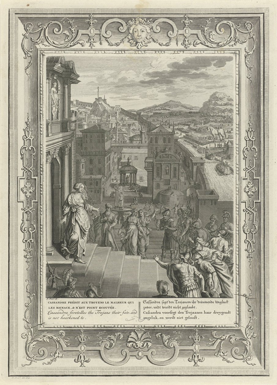 Cassandra prevê a queda de Tróia, 1731 de Bernard Picart