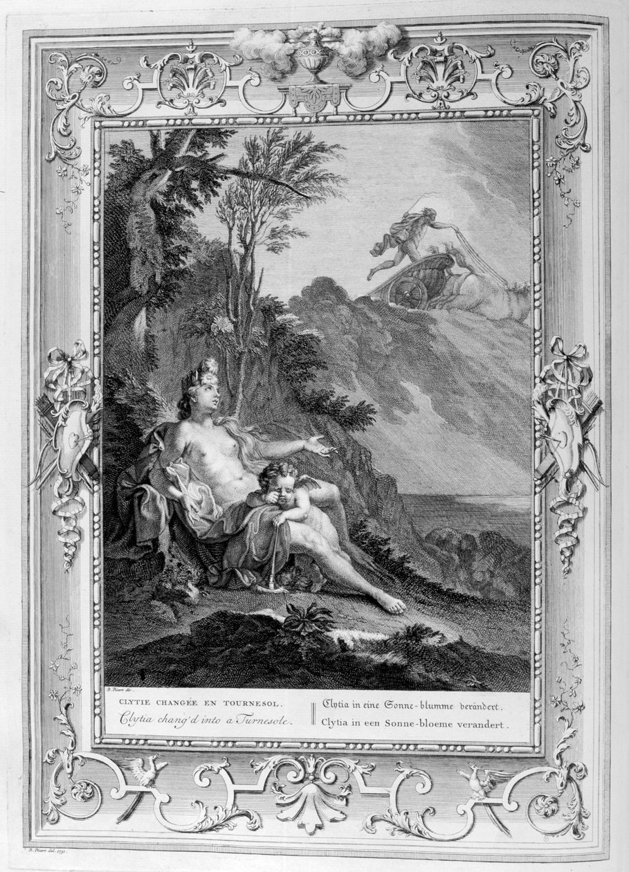 Clytia se transformou em uma Turnesole, 1733 de Bernard Picart