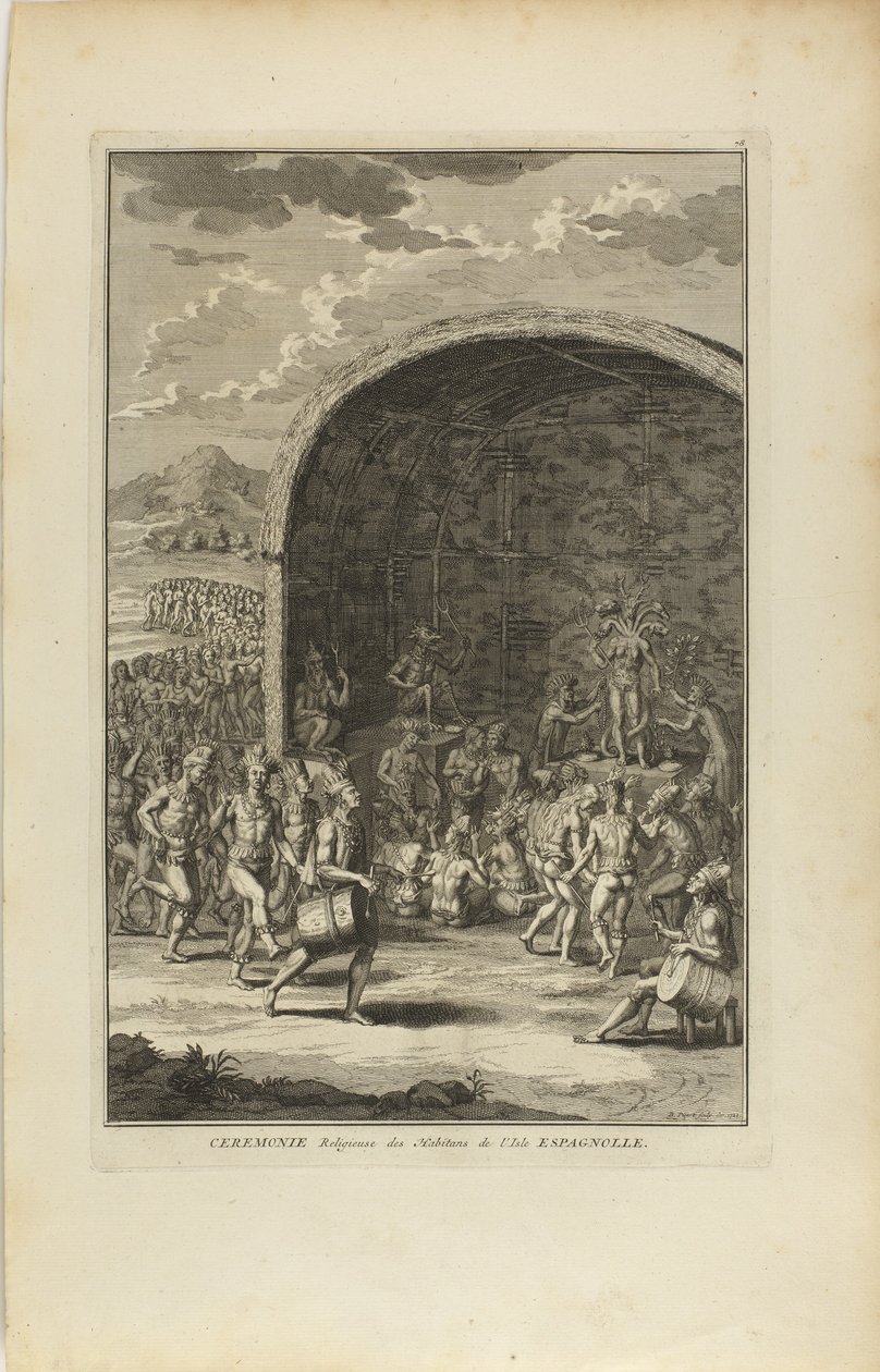 Cerimónia religiosa para os habitantes da Ilha Espagnole de Bernard Picart