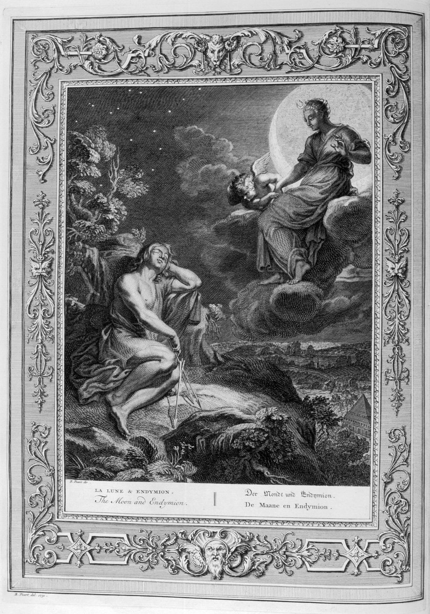 Endymion and the Moon (gravura) de Bernard Picart