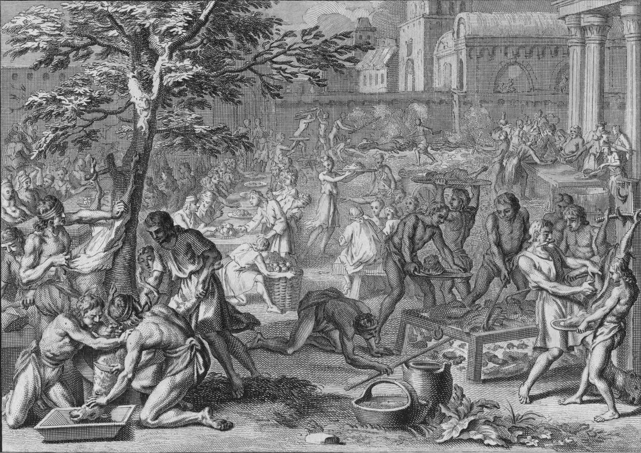 Festa tem a honra do sol, o dia do grande Ramy, 1723. de Bernard Picart