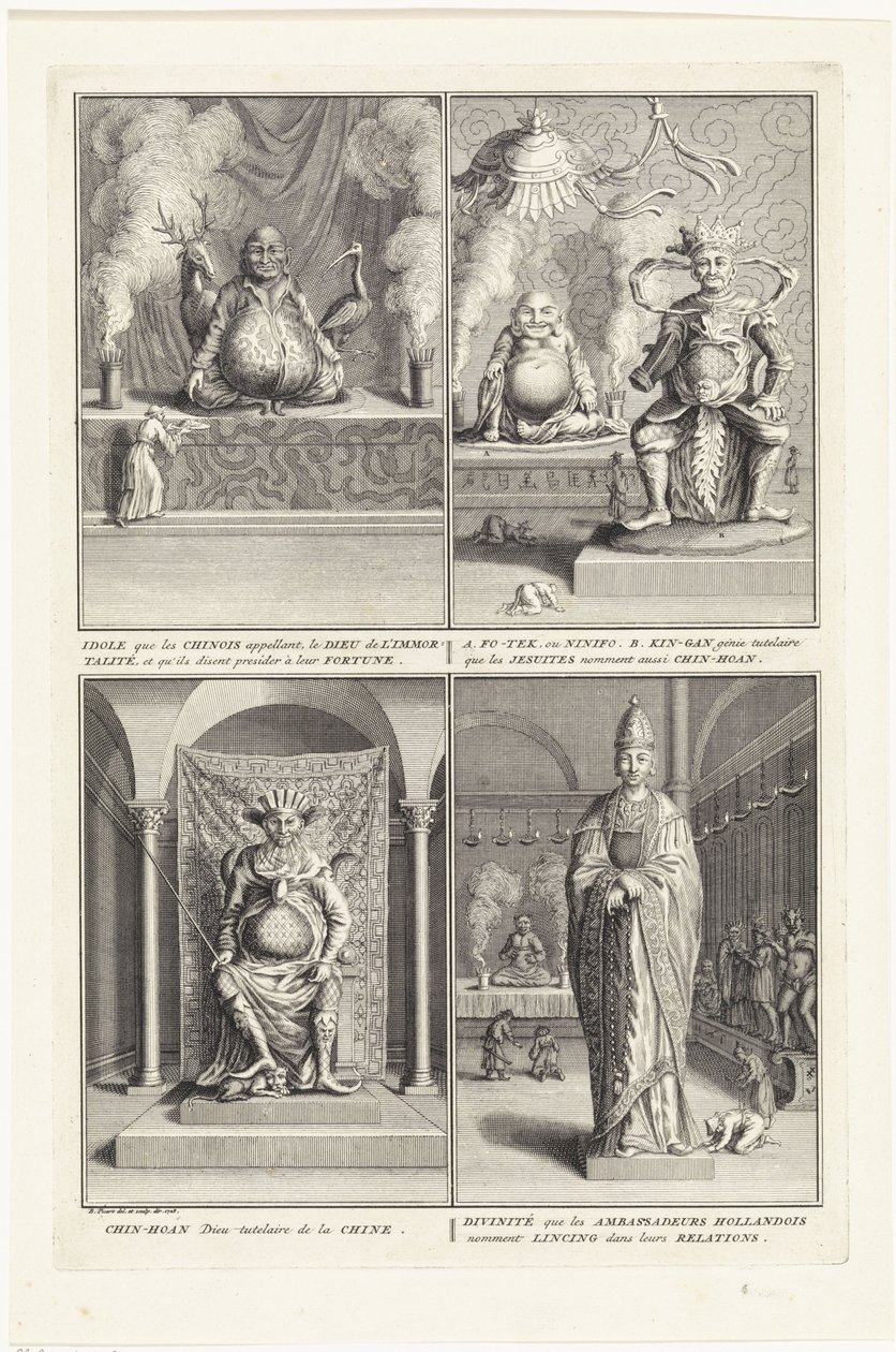 Quatro deuses chineses, 1728 de Bernard Picart