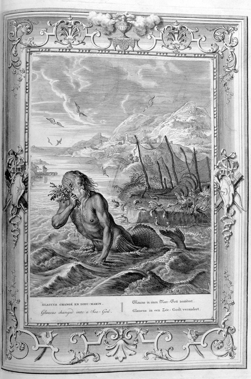 Glauco se transformou em um deus do mar, 1733 de Bernard Picart