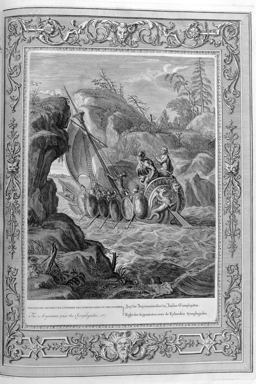 Na mitologia grega, Argo foi o navio em que Jason e os Argonautas navegaram de Iolcos para Colchis para recuperarem o Velo de Ouro. de Bernard Picart