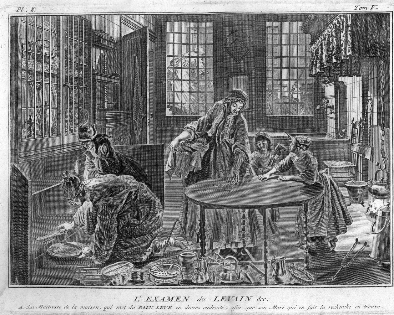 Judaísmo: o exame do fermento, a busca do fermento na véspera da festa de Páscoa A busca do fermento, a remoção de todo o chametz na véspera da Páscoa para o povo judeu) Gravura da "Ilustração de cerimônias e costumes religiosos de Bernard Picart