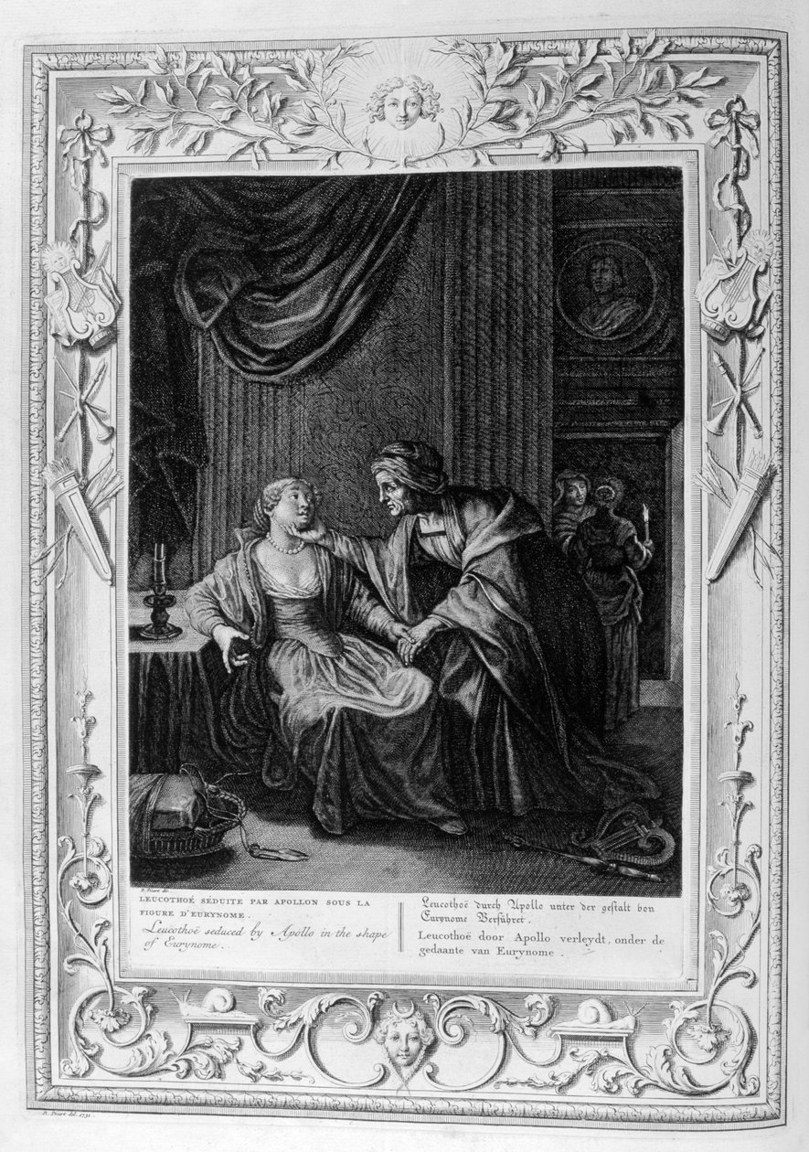 Leucothoe Seduzido por Apolo em Forma de Eurynome, 1733 de Bernard Picart