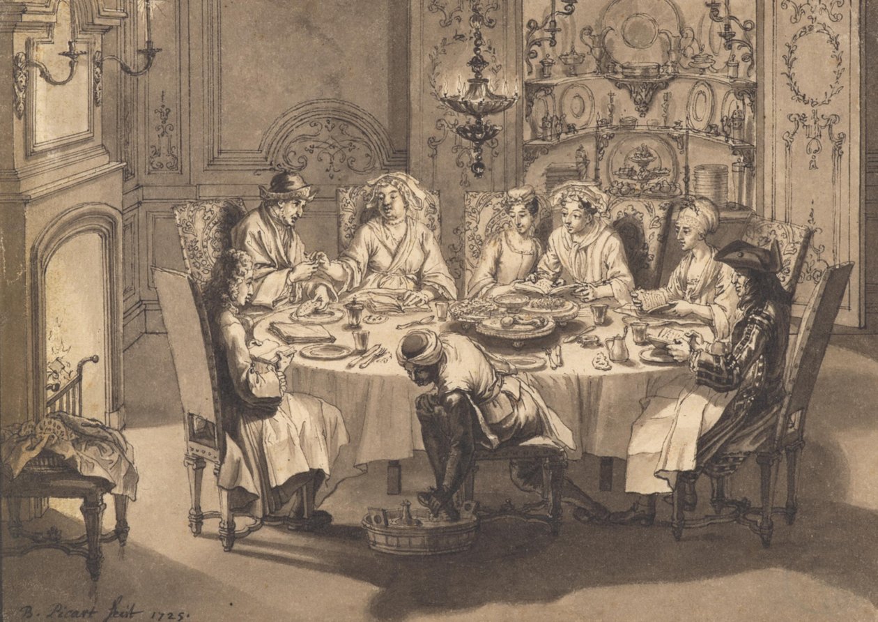 Refeição durante a Páscoa judaica entre os judeus portugueses de Bernard Picart