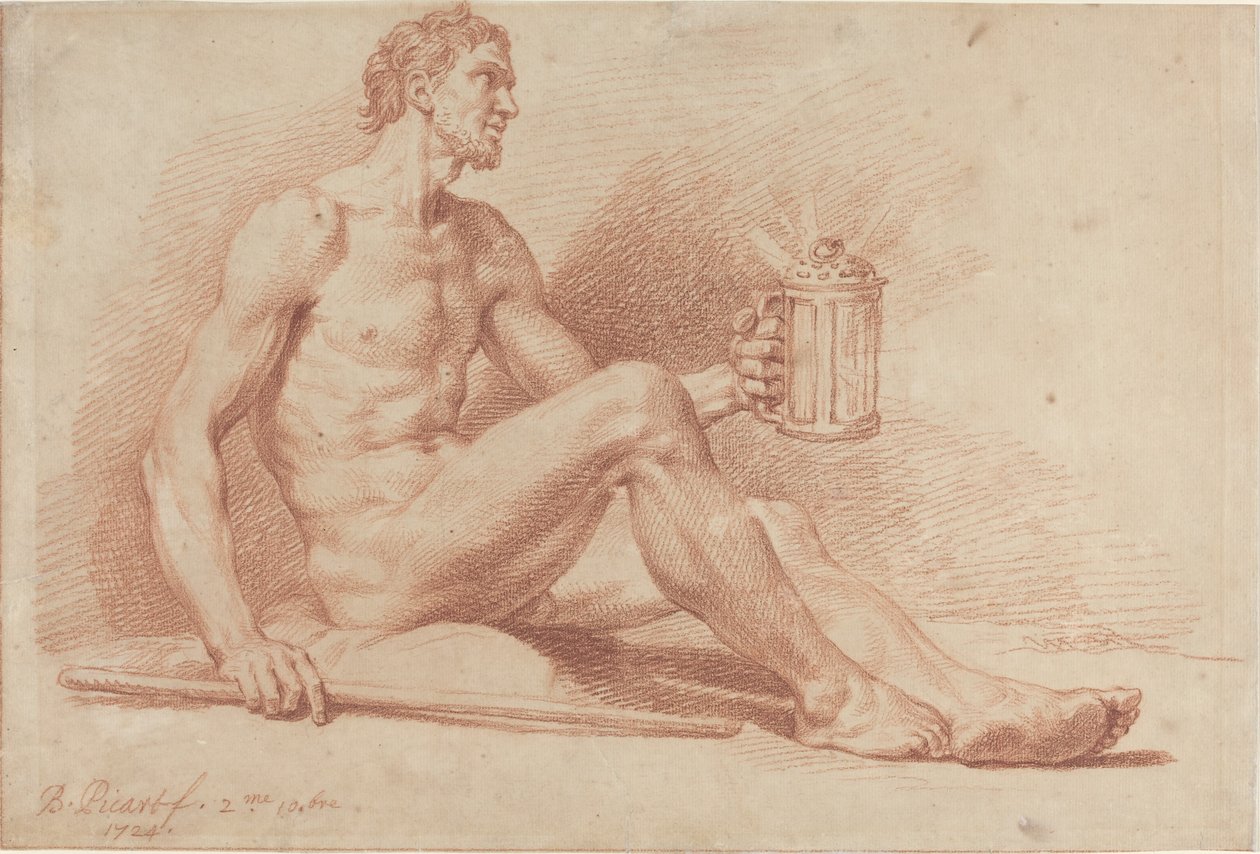 Nu masculino com uma lâmpada (Diógenes) de Bernard Picart