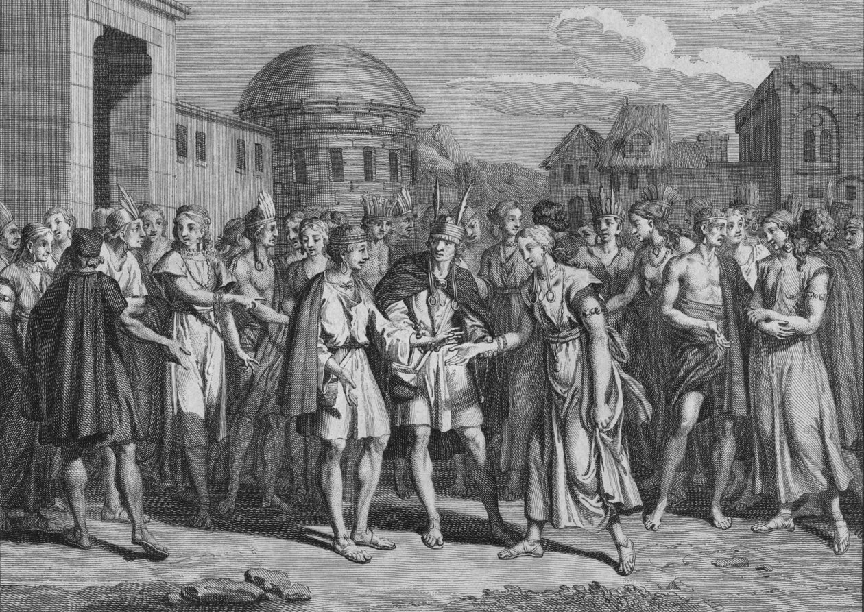 Como Lycas se casou com as de seu sangue, 1723. de Bernard Picart
