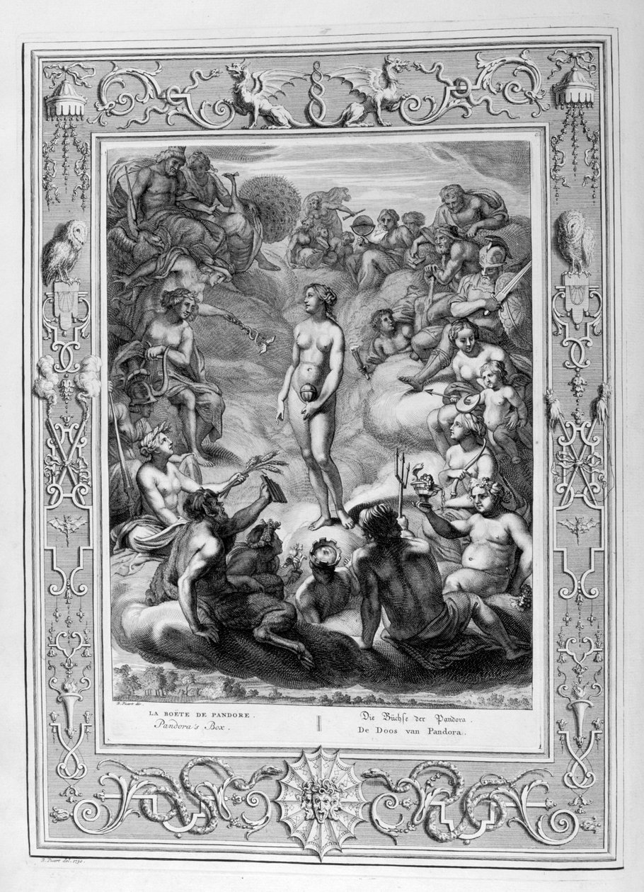 Caixa de Pandoras, 1733 de Bernard Picart