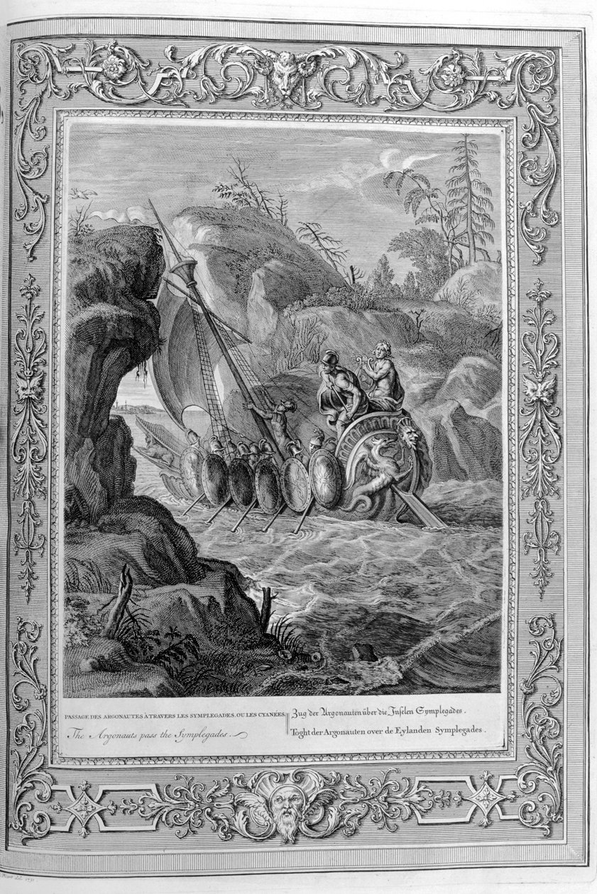 Passagem dos Argonautas pelas Symplegades, Hellespont, 1733 de Bernard Picart