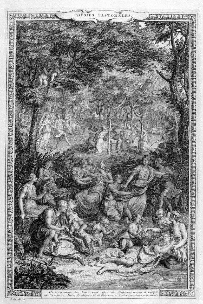 Pastoral da poesia, 1728-1729 de Bernard Picart