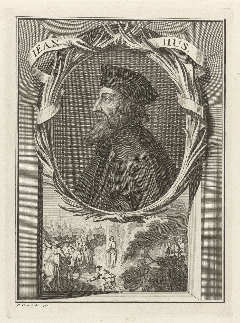 Retrato de John Hus, 1712 de Bernard Picart