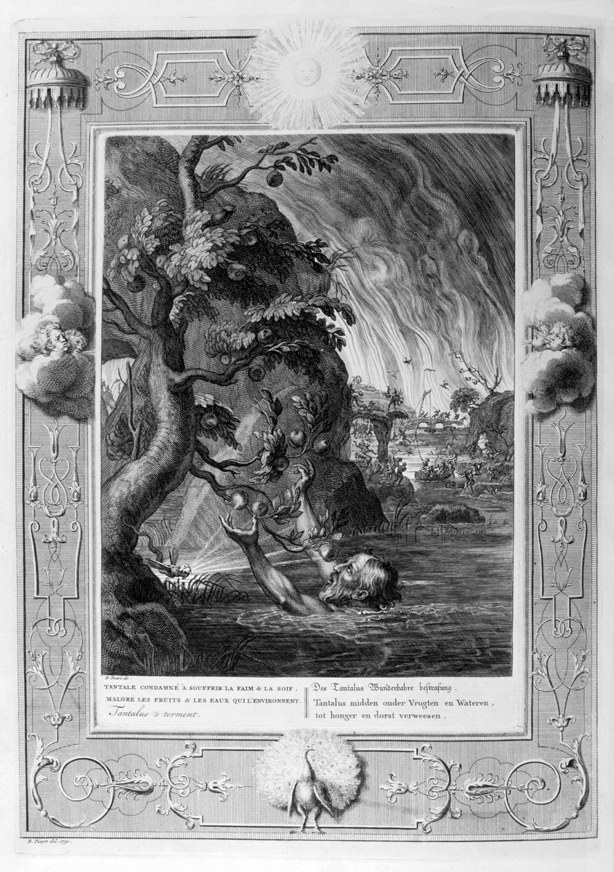 Tormento de tântalo, 1733 de Bernard Picart