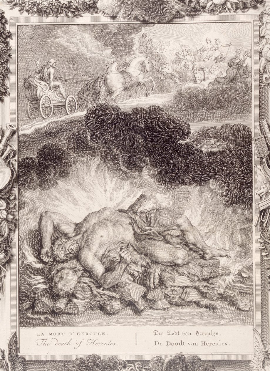 A morte de Hércules, 1731 de Bernard Picart