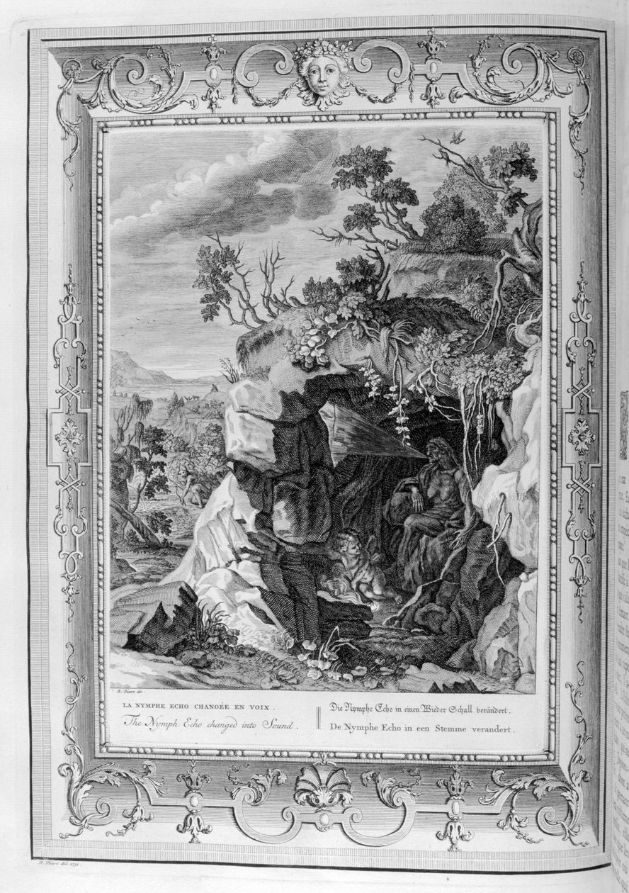 O eco da ninfa se transformou em som, 1733 de Bernard Picart