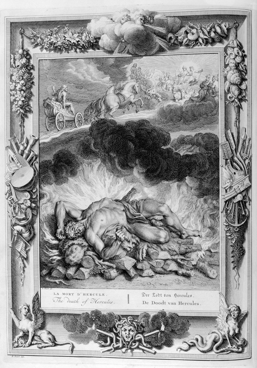 A morte de Hércules, 1733. de Bernard Picart