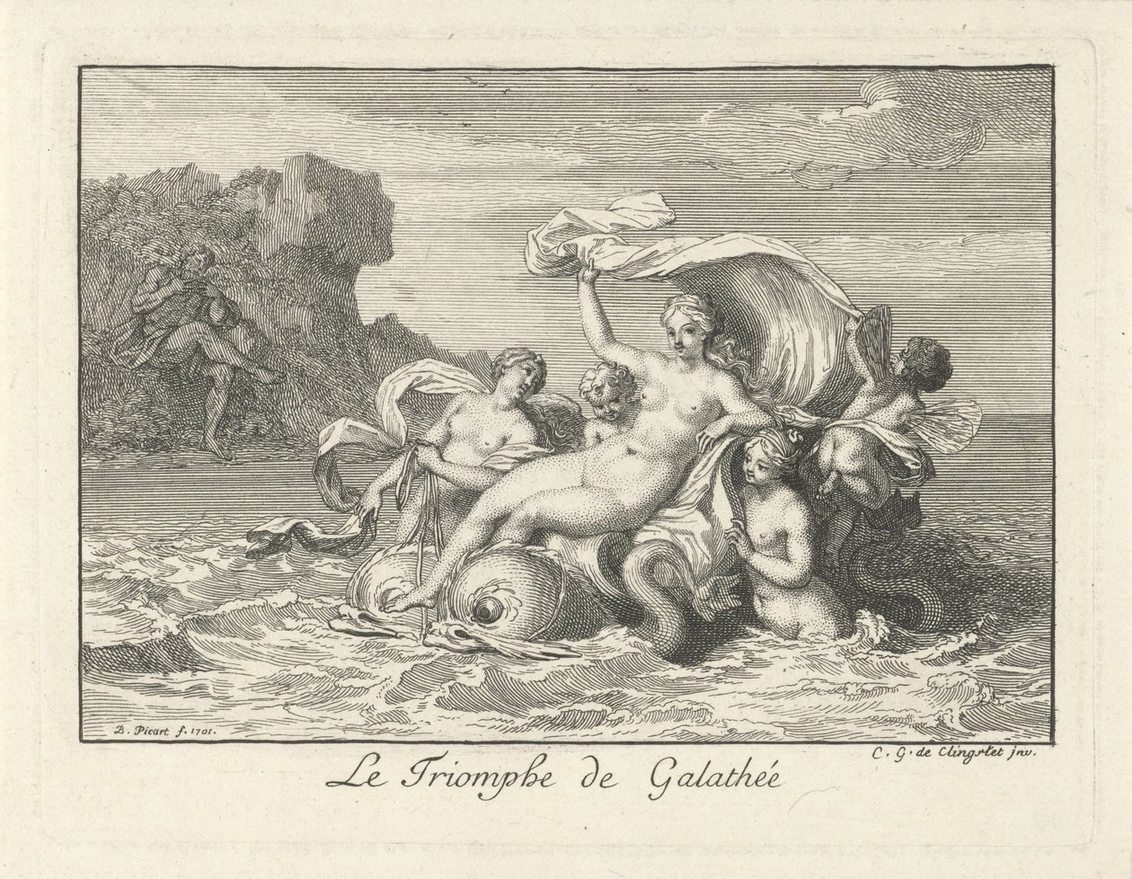 Triomf van Galatea O Triunfo de Galathea (título no objeto) de Bernard Picart