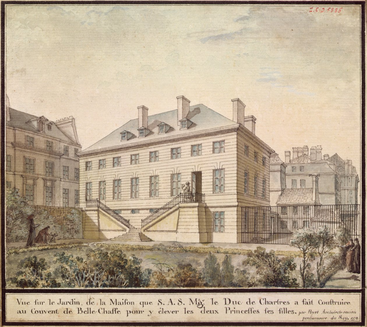 O Pavilhão em Bellechasse, 1778 (wc no papel) de Bernard Poyet