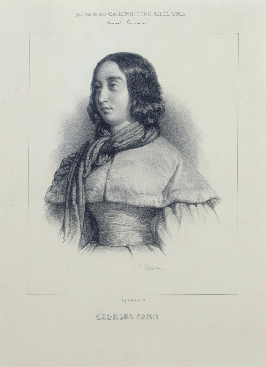 Retrato de George Sand. de Bernard Romain Julien