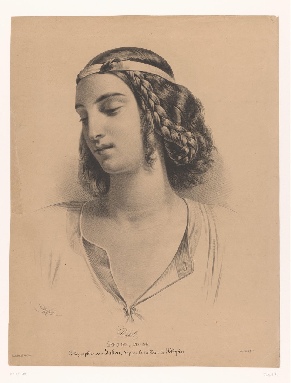 Portret van de actriz Mademoiselle Rachel (Élisabeth Rachel Félix)
Rachel (título sobre o objecto)
Estudo (título da série sobre o objecto) de Bernard Romain Julien