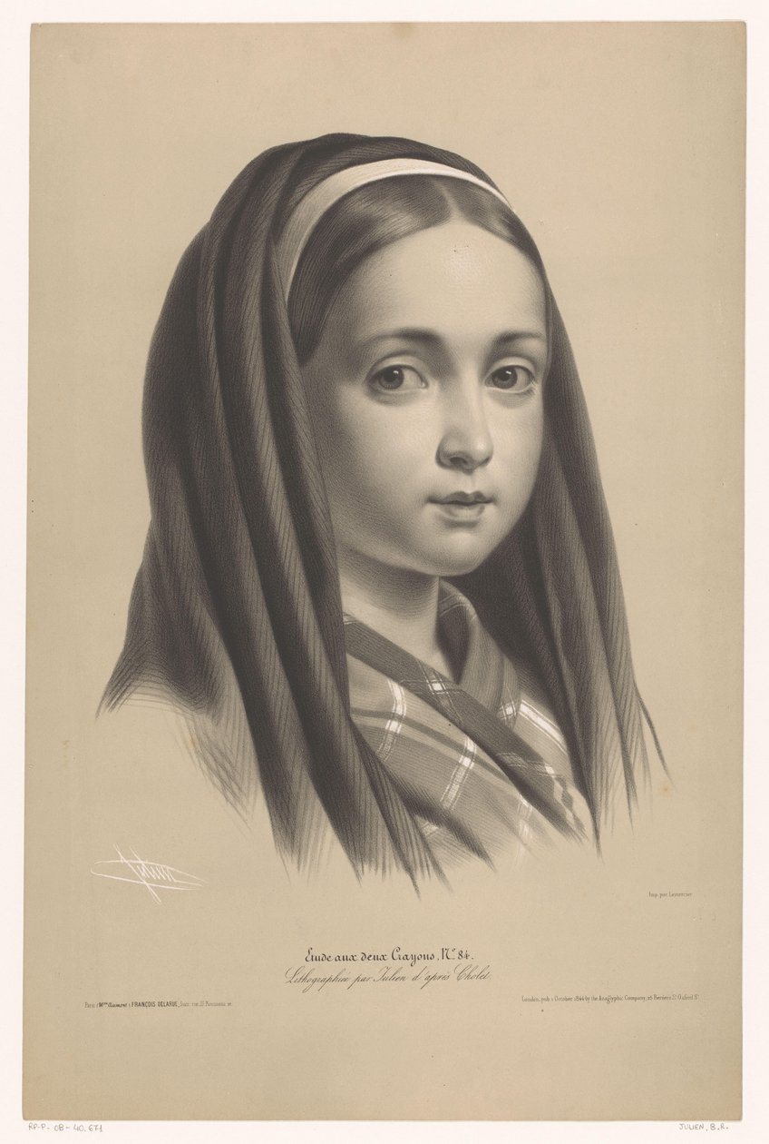 Retrato de rapariga
Estudos em dois lápis de cera (título da série)
Étude aux deux Crayons (título da série sobre o objecto) de Bernard Romain Julien