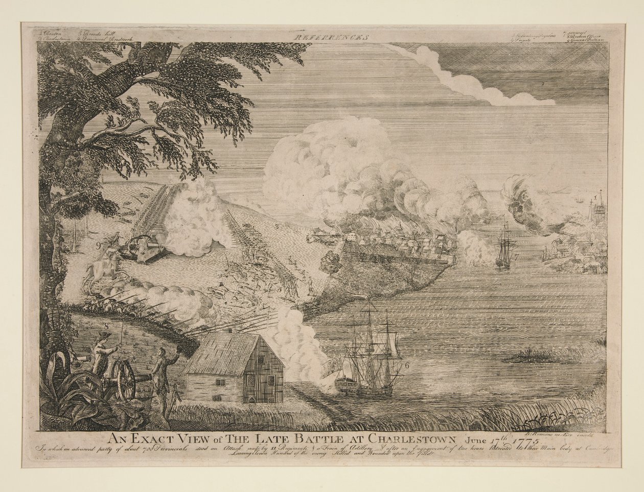 Uma visão exacta da Batalha Final em Charlestown (Bunker Hill) de Bernard Romans